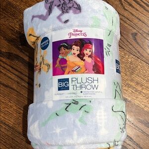 The Big One Disney Princess Plush Throw Blanket - Blue, Purple, Yellow